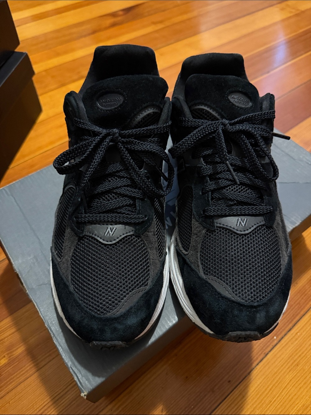 New Balance Black Mesh & Suede Athletic Sneakers 2002R